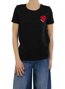 Maglia tinta unita con cuore Only